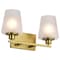 Nuvo Lune, 2 Light Vanity, Vintage Brass Finish, Etched White Glass 60/8232 - alternate 2