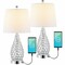 Jonathan Y Lily 22.25" Midcentury Modern Iron LED Table Lamp with USB Charging Port, Clear, 2PK JYL1110A-SET2 - alternate 1