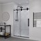 Anzzi 48in x 76in Frameless Shower Door with Sliding in Matte Black with Tsunami Tempered Clear Glass SD-FRLS06101MB - alternate 2