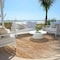 Homeroots 8' Salmon And Copper Round Abstract Washable Indoor Outdoor Area Rug 587646 - alternate 2