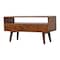Homeroots 35in Chestnut Solid Wood Enclosed and Open Storage TV Stand 719177 - alternate 3