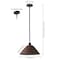Jonathan Y Hattie 15 in. 1-Light Coastal Bohemian Metal and Woven Rattan LED Pendant Light, Black/Dark Brown JYL5713B - alternate 2