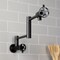 Kingston Brass Wall Mount Pot Filler Faucet with Knurled Handle, Matte Black KS4100RKX - alternate 3