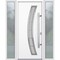 Vdomdoors Steel Door Deux 6500 White 2 Sidelight Exterior Windows Stainless Inserts Single Modern Painted-W16 DEUX6500EXD-WS-W16+36+16 x H80-Left-hand Inswing - alternate 1