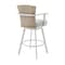 Armen Living Hazel Outdoor Patio Swivel Bar Stool in Aluminum with Teak Wood and Argent Gray Cushion LCHABALGRY30 - alternate 2