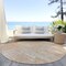 Homeroots 8' Coral And Salmon Round Abstract Washable Indoor Outdoor Area Rug 588776 - alternate 2