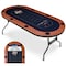 Serenelife 8 Player Foldable Poker Table, 71 inch Portable Casino Table for Texas Holdem w/Cushioned Rail & Cup SLPT760 - alternate 1