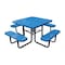 Leisure Craft 46" Square Picnic Table, Perforated Metal, Portable, Blue T46SQP-PERF-BLUE - alternate 1