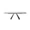 Homeroots 63" Clear And Black Glass And Metal Drop Leaf Pedestal Base Dining Table 488514 - alternate 2