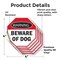Signmission Warning Beware of Dog, 4 inch X 4 inch, Vinyl Decal, 5PK OC-D-5PACK-4-337 - alternate 2