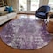 Homeroots 8' Eggplant Purple And Lavender Round Abstract Washable Indoor Outdoor Area Rug 582916 - alternate 3