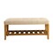 Homeroots 40in Beige and Brown Upholstered Polyester Bench with Shelves 286430 - alternate 1