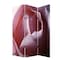 Homeroots 72" Red Canvas Folding Three Panel Screen Room Divider 274637 - alternate 1