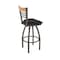 Holland Bar Stool Co Eleanor 30in Swivel Bar Stool with Bronze Finish, Medium Back and Black Vinyl Seat 880 - alternate 1