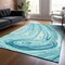 Homeroots 3' X 5' Turquoise Teal Blue And Gray Abstract Washable Indoor Outdoor Area Rug 601308 - alternate 3