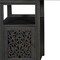 Homeroots 68" Black Solid Wood and Metal Carved Floral Desk With Three Drawers 661245 - alternate 2