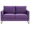 Leisuremod Lincoln Upholstered Velvet Loveseat with Gold Frame, Purple LA55PU - alternate 2
