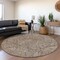 Homeroots 8' Brown And Beige Round Floral Washable Indoor Outdoor Area Rug 594613 - alternate 2