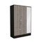 Homeroots 71" Brown and Black Mirrored Two Drawer Combo Dresser 403744 - alternate 2