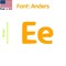 Aacc Self-Adhesive Vinyl Letter: E, Scale: 3 cm. Color: Orange Font: Anders by, 24PK AACC-Anders-UE-Orange-M3x24 - alternate 1
