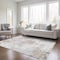 Homeroots 5' X 8' Ivory Light Purple And Gray Damask Washable Indoor Outdoor Area Rug 596388 - alternate 2