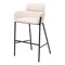 Homeroots 30" Beige And Black Fabric And Steel Bar Height Bar Chair 555671 - alternate 1