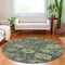 Homeroots 8' Fern Green And Blue Round Damask Washable Indoor Outdoor Area Rug 609068 - alternate 3