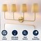 Jonathan Y Lila 36.5" 4-Light Traditional Coastal Scalloped Fabric Shade/Metal LED Vanity Light, Brass Gold/Brow JYL1610A - alternate 2