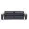 Homeroots 90" Gray Italian Leather Sofa With Silver Legs 491052 - alternate 3