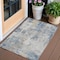 Homeroots 3' X 5' Denim Blue And Sky Blue Abstract Washable Indoor Outdoor Area Rug 587866 - alternate 1