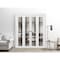 Sartodoors Sliding Closet Double Bi-fold Doors, Lucia 2566 White Silk with Clear Glass and Aluminum Strips, S LUCIA2566DBF-WS-96 x 80 (4* 24x80) - alternate 2