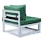 Leisuremod Chelsea 6-Piece Patio Sectional Weathered Grey Aluminum With Green Cushions CSWGR-6G - alternate 2