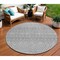 Homeroots 8' Silver Gray And Ivory Round Tribal Washable Indoor Outdoor Area Rug 582646 - alternate 1