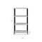 Homeroots 44" Antiqued White And Black Distressed Metal and Wood Four Tier Etagere Bookcase 486301 - alternate 2