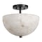 Jonathan Y Celine 11.88" 2-Light Modern Contemporary Alabaster/Iron Inverted Dome LED Semi Flush Mount, White Ma JYL1205B - alternate 3