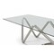 Homeroots 142" Clear and Nickel Glass and Stainless Steel Double Pedestal Base Dining Table 718899 - alternate 2