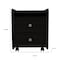 Homeroots 22" Black Wood Two Drawer Nightstand 543670 - alternate 3