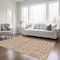 Homeroots 9' X 12' Orange Beige And Copper Striped Washable Indoor Outdoor Area Rug 583460 - alternate 3