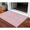 Homeroots 3' X 5' Pink And Ivory Geometric Washable Indoor Outdoor Area Rug 600768 - alternate 1