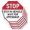 Signmission Stop Stay in Vehicle Wait for Atten, 6 inch X 6 inch, Vinyl Decal, 5PK OC-D-5PACK-6-275 - alternate 1