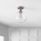 Jonathan Y Marla 9.75" 1-Light Bohemian Farmhouse Iron/Seeded Glass LED Semi Flush Mount, Nickel/Clear JYL7566A - alternate 2