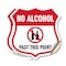 Signmission No Alcohol Shield Sign No Alcohol Past T, 6 inch X 6 inch, Vinyl Decal, 2PK SHI-D-2PACK-6-390 - alternate 1