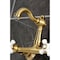 Kingston Brass Two-Handle Wall Mount Bridge Kitchen Faucet, Brushed Brass KS3257PX - alternate 2