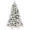 Homeroots 5' Green And White Pre Lit Full Flocked Pine Christmas Tree 713066 - alternate 1