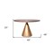 Homeroots 48" Brown And Gold Rounded Solid Wood And Iron Pedestal Base Dining Table 517853 - alternate 2