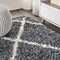 Jonathan Y Mercer Shag Plush Tassel Moroccan Geometric Trellis Denim Blue/Cream 3 ft. x 5 ft. Area Rug MCR104A-3 - alternate 2