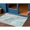 Homeroots 3' X 5' Teal Blue And Silver Abstract Washable Indoor Outdoor Area Rug 618436 - alternate 1