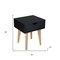 Homeroots 18" Black One Drawer Nightstand 489240 - alternate 2