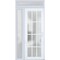 Vdomdoors Front Exterior Prehung FiberGlass Door Frosted Glass / Manux 8312 White Silk / Sidelight and Transo MANUX8312EXD-WS-W36+14 x H80+14-LH - alternate 1
