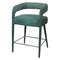 Homeroots 25" Teal Blue Metal and Fabric Low Back Counter Height Bar Chair 558309 - alternate 2